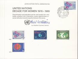 UNO NEW YORK, Erinnerungskarte Nr 17, NY-FDC, Frauendekade, 1980 - Storia Postale