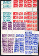 France 1944 Mi#668-671 Mint Never Hinged (sans Charniere) 35 Sets In Pieces, Some Gitters As Per Scan - Ongebruikt