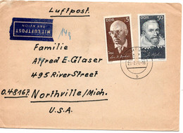 58110 - DDR - 1971 - 50Pfg. Kepler MiF A LpBf MUEHLHAUSEN -> Northville, MI (USA) - Covers & Documents