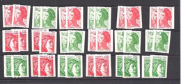 Lot De 36 Timbres Neufs** Sabine Et Liberté De GANDON - Sous Faciale Moins 50% - Unused Stamps