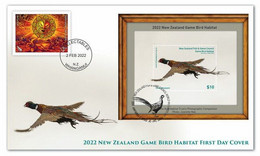 New Zealand 2022 New *** Game Bird Habitat , Fauna, Cock Pheasant MS FDC (**) - Unused Stamps