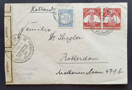 Deutsches Reich 1938, Zensur Brief MiF Porto CLEVE Sonderstempel Gelaufen Rotterdam "Devisenüberwachung" - Briefe U. Dokumente