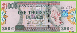 Voyo GUYANA 1000 Dollars ND(2009) P#38b B115b Prefix A/94 UNC - Guyana