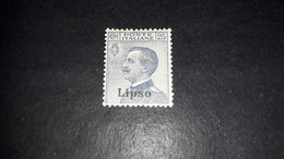 04AL16 POSSEDIMENTI ITALIANI ISOLE EGEO 1912 FRANCOBOLLI D'ITALIA SOPRASTAMPATI LIPSO 25 CENT. "X" - Ägäis (Lipso)