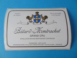 Etiquette De Vin Bâtard Montrachet Grand Cru Domaine Leflaive Magnum ? - Bourgogne