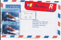 Argentina Registered Air Mail Cover Sent To Germany 5-11-1997 Stamps On Front And Backside Of The Cover - Cartas