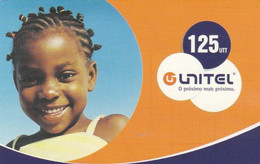 Angola, Unitel 125 UTT, Girl, 2 Scans.  Expiry : 2007/04/13 - Angola