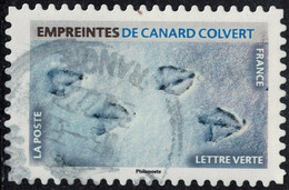 France 2021 Oblitéré Rond Used Empreintes D'animaux Empreintes De Canard Colvert Y&T 1959 SU - Oblitérés