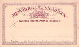 NICARAGUA - TARJETA POSTAL PARA El INTERIOR 2 CENTAVOS (1888/9) Unc / ZL41 - Nicaragua