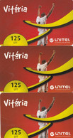 Angola, AO-UNI-REF-?, Unitel 125 UTT, Espirito, Football, 2 Scans.  Expiry : 2013/12/31  3 Different Backs - Angola