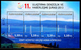 XH0439 Turkey 2013 Straits Bridge Limited Edition S/S MNH - Ongebruikt