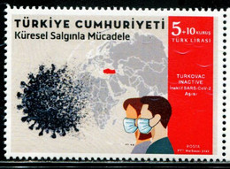 XH0442 Turkey 2022 Fight Against The New Crown Pneumonia Epidemic Map, Etc. 1V MNH - Ungebraucht