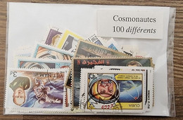 COSMONAUTES Lot De 100 Timbres Tous Différents Neufs Et Oblitérés. Satisfaction Assurée - Sammlungen