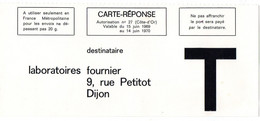 COTE D'OR - Dépt N° 21 = DIJON 1969 = CARTE REPONSE T ' LABORATOIRES FOURNIER ' + BABYDOUX - Cartes/Enveloppes Réponse T