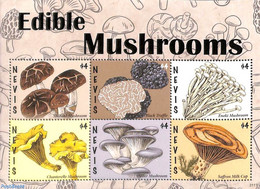 Nevis 2021 Edible Mushrooms 6v M/s, Mint NH, Nature - Mushrooms - Hongos