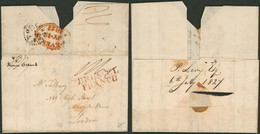 Précurseur - LAC Datée De Bruxelles (1827) + Manusc. "Franco Ostend" & Obl Rouge BRUSSEL / FRANCO > London çàd Arrivée - 1815-1830 (Dutch Period)