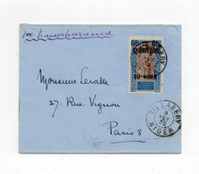 !!! NIGER, LETTRE DE TILLABERY POUR PARIS DE 1935, VIA TRANSAHARIENNE. TRANSIT ET ARRIVEE AU DOS - Lettres & Documents