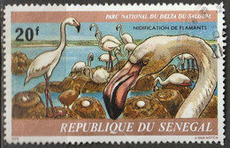 Timbre Oblitéré N° 491(Yvert) Sénégal 1978 - Oiseaux, Nidification Des Flamants - Senegal (1960-...)