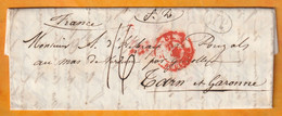 1846 - QV - LAC De 5 P En Français De London Londres Vers Mas De Verdun Par Grisolles, Tarn Et Garonne, France - Postmark Collection
