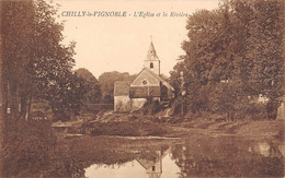 CPA 39 CHILLY LE VIGNOBLE L'EGLISE ET LA RIVIERE (cliché Rare - Autres & Non Classés