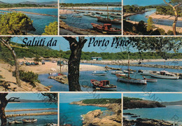 CARTOLINA  PORTO PINO,CARBONIA-IGLESIAS,SARDEGNA,SALUTI,MARE,SOLE,SPIAGGIA,ESTATE,VACANZA,LUNGOMARE,NON VIAGGIATA - Carbonia