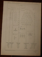 Plan De Poteaux Télégraphiques En Fer. Système Oppermann Breveté S.G.D.G. 1871. - Travaux Publics