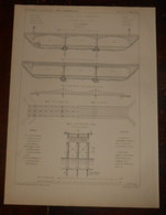 Plans De Ponts En Fer économiques à Fondations Instantanées. Système Oppermann. 1871. - Travaux Publics