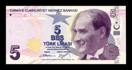 Turquía Turkey 5 Lira L. 1970 / 2009 Pick 222b Serie B SC UNC - Turchia