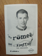 Cyclisme - Cycliste - Ciclismo - Carte Publicitaire ROMEO SMITHS 1966 : VERSCHUEREN - Ciclismo