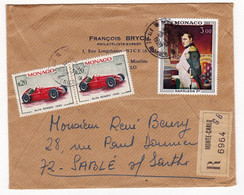 Lettre Recommandée 1959 Monaco François Brych Expert Empereur Napoléon Ier Bonaparte Paire Alfa Romeo 1950 - Lettres & Documents