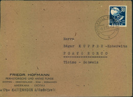 1950, BADEN; 30 Pfg. UPU Portogerecht Auf Auslandsbrief Ab RADOLFZELL - Baden