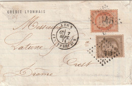 Aff.septembre 1871 LGC Lyon Sur N°30 Et N° 38 TAD Lyon Les Terreaux Du 7 Septembre 1871. Triple Port. - 1849-1876: Klassik