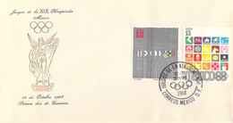 Mexico FDC 1968 Mexico City Olympic Games (LE48) - Summer 1968: Mexico City