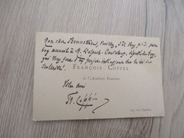 François Coppée Auteur Académie Française CDV Avec Envoi Et Autographe - Otros & Sin Clasificación