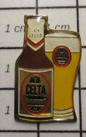 813c Pin's Pins / Beau Et Rare / THEME : BIERES / BOUTEILLE DE BIERE ET VERRE CELTA - Bière