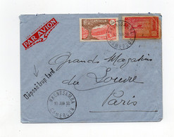 !!! CAMEROUN, LETTRE PAR AVION DE NKONGSAMBA POUR PARIS DE 1938, GRIFFE "DEPOSE TROP TARD" - Lettres & Documents