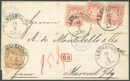 BAYERN 1875, Grenzübergangsbrief Mit K1 LANDAU I.d. PF. Und Rotem PD, Pracht - Precursores