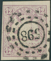 BAYERN 18 O, 1867, 12 Kr. Hellbraunviolett, Kabinett, Mi. 130.- - Bavaria