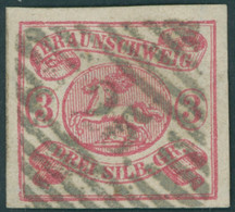 BRAUNSCHWEIG 12Aa O, 1862, 3 Sgr. Rosa, Zentrischer Nummernstempel 25 (JERXHEIM), Kabinett, Gepr. Brettl - Brunswick