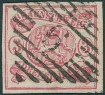 BRAUNSCHWEIG 12Aa O, 1862, 3 Sgr. Rosa, Nummernstempel 9, Pracht, Gepr. W. Engel Und Pfenninger, Mi. 280.- - Brunswick