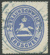 BRAUNSCHWEIG 19 O, 1865, 2 Gr. Dunkelultramarin, Blauer K2 WALKENRIED, Gepr. Pfenninger - Brunswick