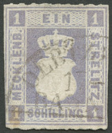 MECKLENBURG-STRELITZ 3 O, 1864, 1 S. Grauviolett, Seltener Segmentstempel OERTZENHOF BHF, Fotobefund Berger: Die Marke I - Mecklenburg-Strelitz