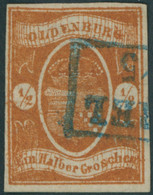 OLDENBURG 11a O, 1861, 1/2 Gr. Hellrotbraun, Pracht, Mi. 650.- - Oldenburg