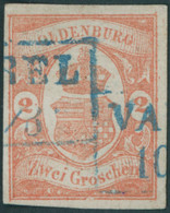 OLDENBURG 13 O, 1861, 2 Gr. Schwärzlichrotorange, Pracht, Signiert, Mi. 550.- - Oldenburg