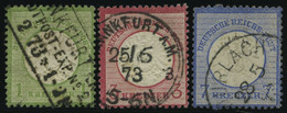 Dt. Reich 23,25/6 O, 1872, 1, 3 Und 7 Kr. Große Brustschilde, 2 Prachtwerte, Mi. 144.- - Gebruikt