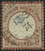 Dt. Reich 27b O, 1872, 9 Kr. Lilabraun, Repariert Wie Pracht, Fotobefund Brugger, Mi. (650.-) - Gebruikt