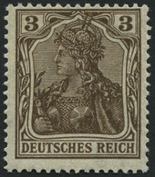 Dt. Reich 84IIb **, 1918, 3 Pf. Schwärzlichbraun Kriegsdruck, Pracht, Gepr. Jäschke, Mi. 70.- - Ongebruikt