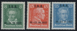 Dt. Reich 407-09 *, 1927, I.A.A., Falzrest, Prachtsatz, Mi. 65.- - Ongebruikt