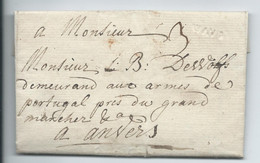 L. 7.9.1771 Marque En Creux WAVER Herl 4 + 3 Pour Anvers - 1714-1794 (Pays-Bas Autrichiens)