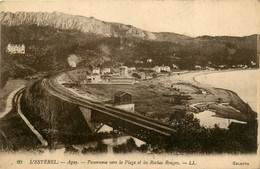 St Raphaël * Agay * Panorama Vers La Plage Et Les Roches Rouges * Ligne Chemin De Fer - Saint-Raphaël